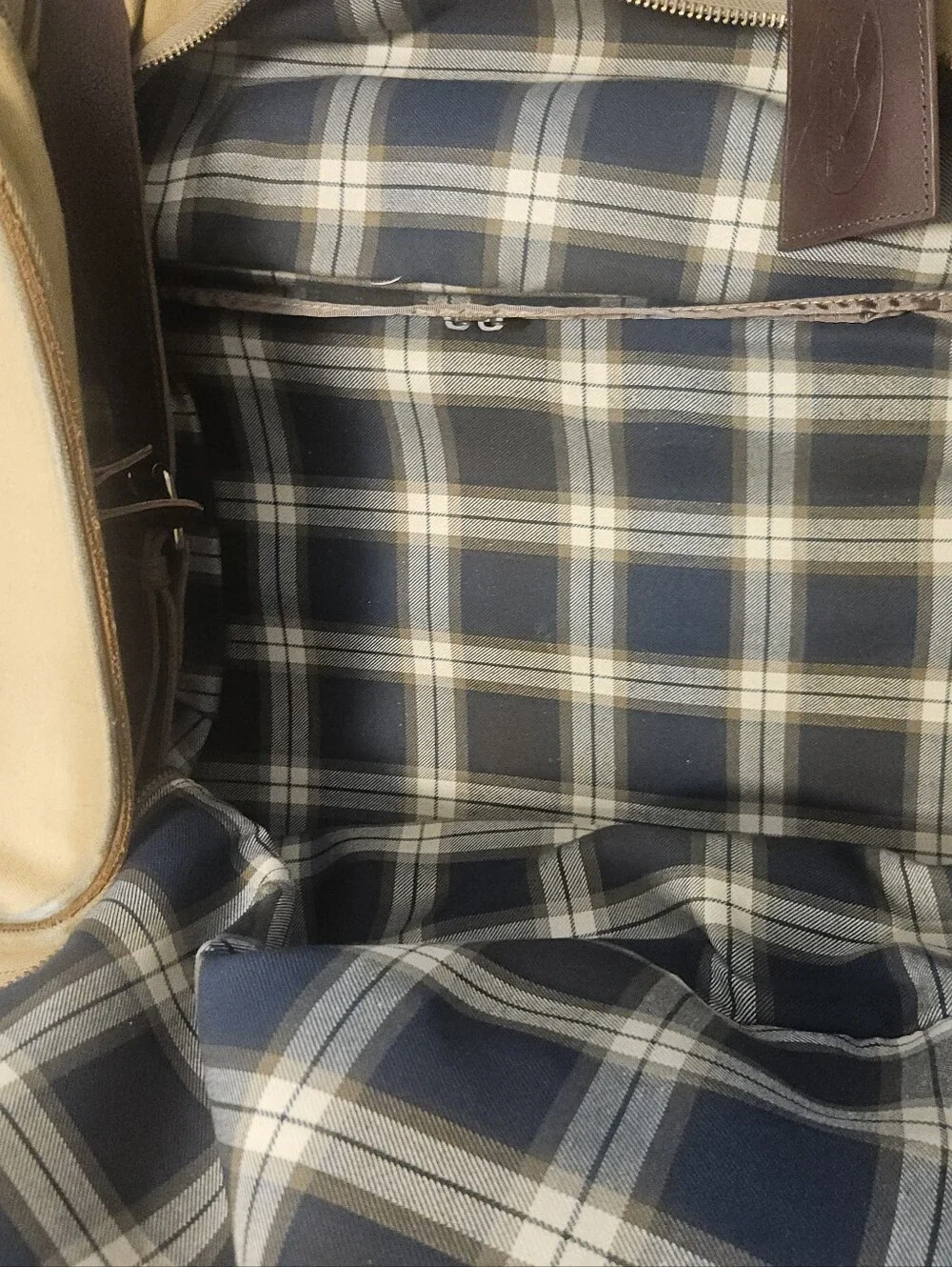 Bob Timberlake Large Tan Canvas Leather Duffle Luggage